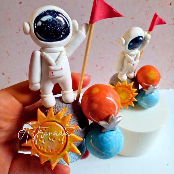 Astronauta adorno de torta 